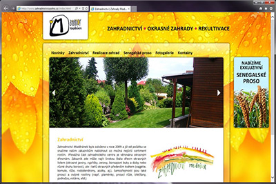 Zahradnictví Maděránek - webová prezentace