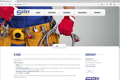 SEŽEV facility - webová prezentace